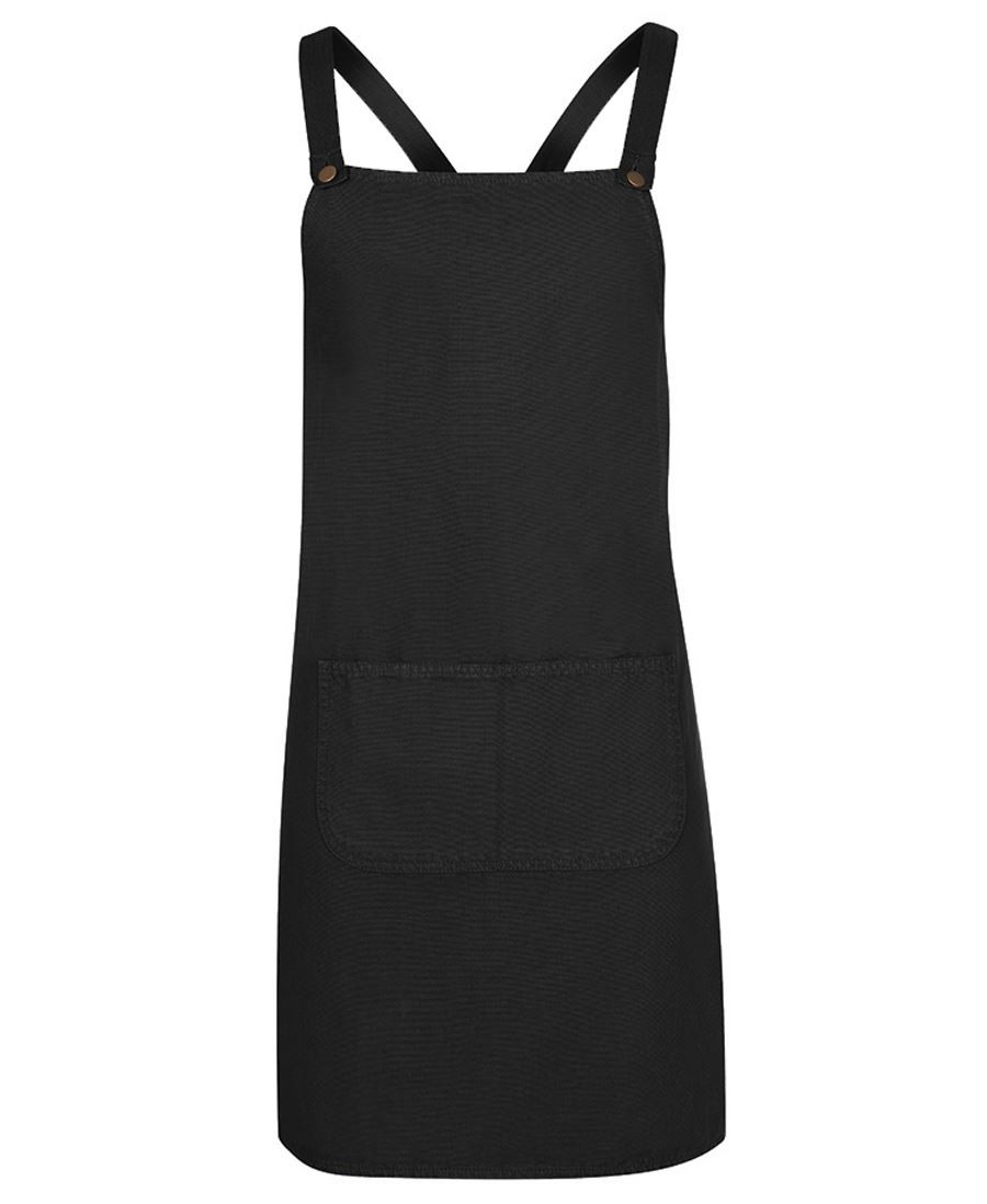 Cross Back Canvas Apron Black