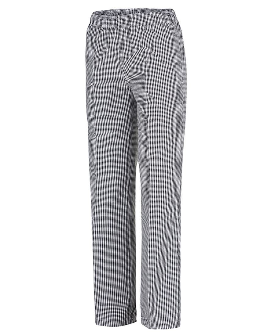 Ladies Elasticated Chef Pant - Black/White Check